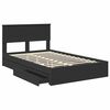 vidaXL Letto con Contenitore Nero 135 x 190 cm Legno multistrato