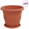 vidaXL Vasi per Piante 24 pcs Rosso Mattone &Oslash; 26 x 21.5 cm Plastica