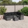 vidaXL Set Divani da Giardino con Cuscini 8 pz Nero in Polyrattan
