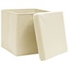 vidaXL Scatole Portaoggetti con Coperchi 10pz Crema 32x32x32cm Tessuto