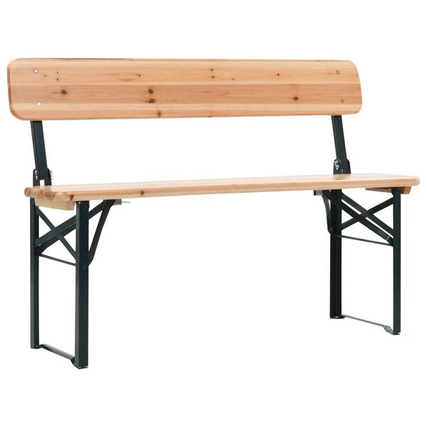 vidaXL Tavolo da Birra Pieghevole 2 Panchine 118 cm Legno di Abete
