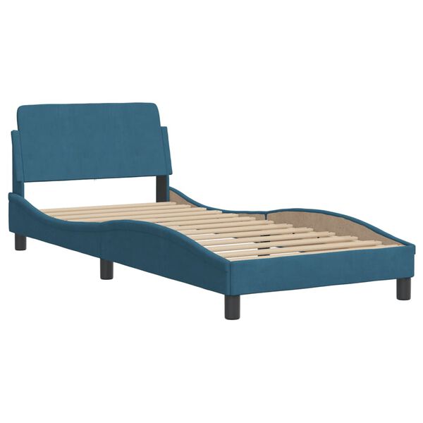 vidaXL Letto con Materasso Blu 90x190 cm in Velluto