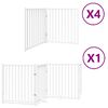 vidaXL Cancello Cani Porta Pieghevole Bianco 12 Pannelli 960 cm Pioppo