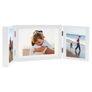 vidaXL Cornici Portafoto a Libro Bianche 28x18 cm+2x(13x18 cm)