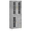 vidaXL Credenza Grigio Cemento 69,5x34x180 cm in Legno Multistrato