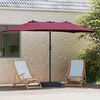 vidaXL Ombrello da giardino Rosso Bordeaux 385 x 209 x 244 cm