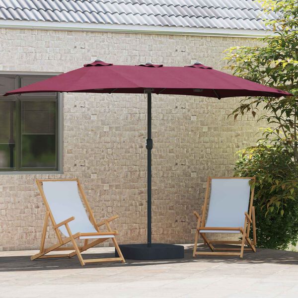 vidaXL Ombrello da giardino Rosso Bordeaux 385 x 209 x 244 cm