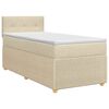 vidaXL Letto box spring con materasso Crema 90 x 200 cm Tessuto