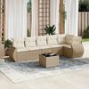 vidaXL Set Divani da Giardino 7 pz con Cuscini Beige in Polyrattan