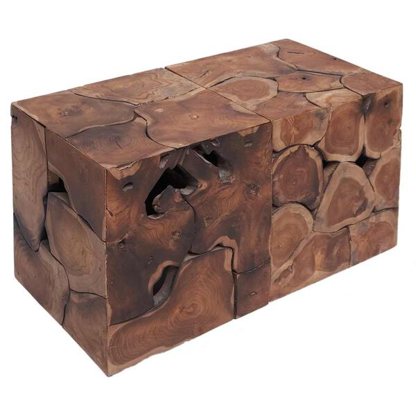 vidaXL Sgabelli/Tavolino da Salotto in Legno Massello di Tek 4 Pz