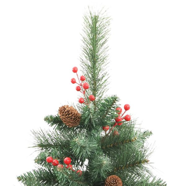 vidaXL Albero Natale Artificiale Incernierato con Pigne e Bacche 180cm