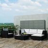 vidaXL Set Divani da Giardino 6 pz con Cuscini in Polyrattan Nero