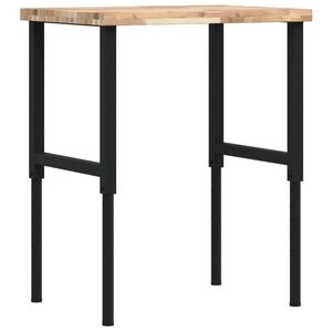 vidaXL Banco Lavoro 80x60x(73-99,5) cm Legno di Faggio Rettangolare