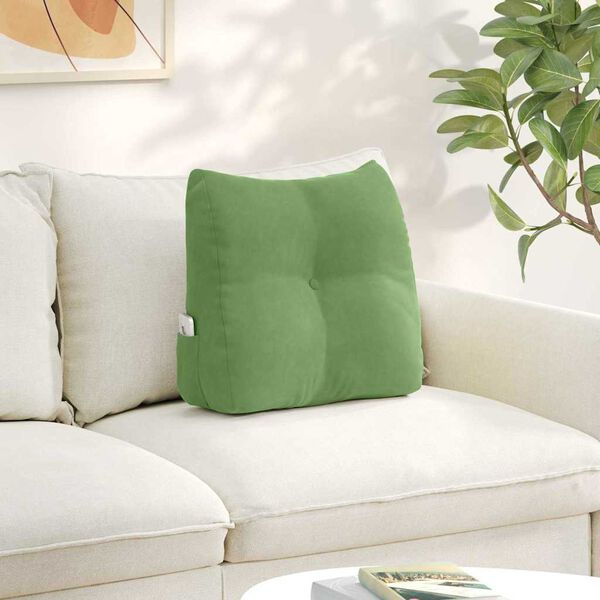 vidaXL Cuscino per Schiena Verde chiaro 45 x 24 x 50 cm Velluto