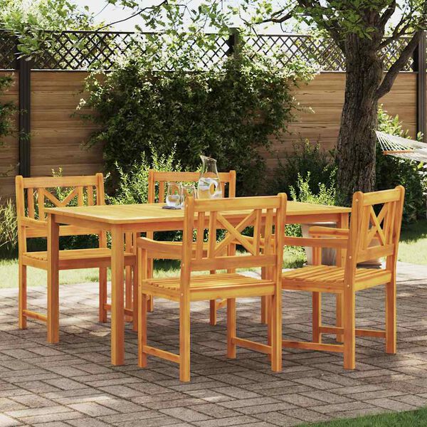 vidaXL Set da Pranzo per Giardino 5 pcs Marrone