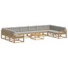 vidaXL Set di divani da esterno 11 pcs Bianco e Grigio Chiaro