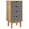 vidaXL Cassettiera OTTA Marrone e Grigio 45x39x90 cm in Legno di Pino