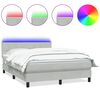 vidaXL Letto a Molle con Materasso e LED Grigio Chiaro 140x210cm Velluto