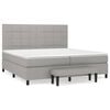vidaXL Giroletto a Molle con Materasso Grigio Chiaro 200x200cm Tessuto