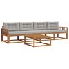 vidaXL Set di divani da esterno 5 pcs Grigio Naturale e Chiaro