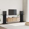 vidaXL Supporti Altoparlanti 2 pz Neri 30x30x80cm in Legno Multistrato