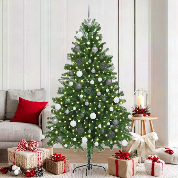 vidaXL Albero di Natale con 300 LED con supporto Verde 180 cm PE