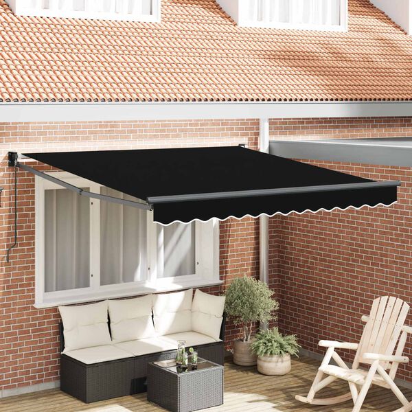 vidaXL Tenda da Sole Nero 300 x 250 x 165 cm Poliestere