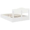 vidaXL Letto con Contenitore Bianco 140 x 200 cm Legno multistrato