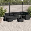 vidaXL Set Divani da Giardino con Cuscini 8 pz Nero in Polyrattan