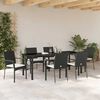 vidaXL Set da Pranzo per Giardino con cuscino 7 pcs Nero polyrattan