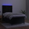 vidaXL Letto a Molle con Materasso e LED Nero 80x200 cm in Velluto