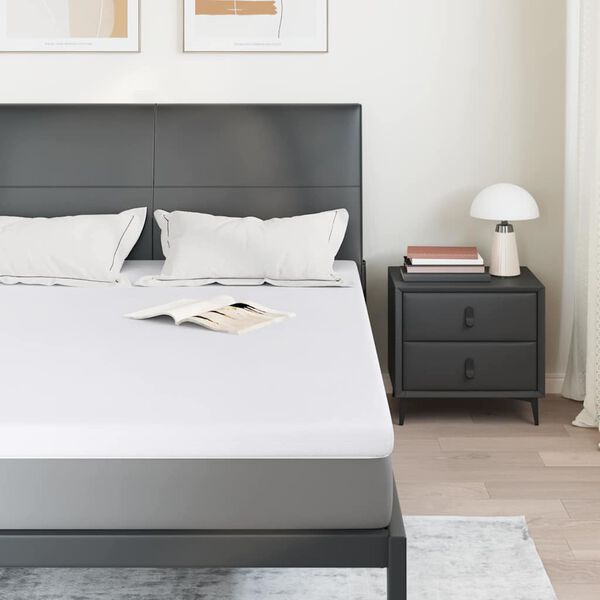 vidaXL Topper per materasso Bianco 200 x 200 x 7 cm Tessuto Jacquard