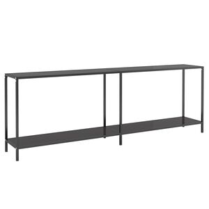 vidaXL Tavolo Consolle Nero 220x35x75,5 cm in Vetro Temperato