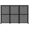 vidaXL Mobile con 6 Scatole a Cubo Nero 103x30x72,5 cm in Tessuto