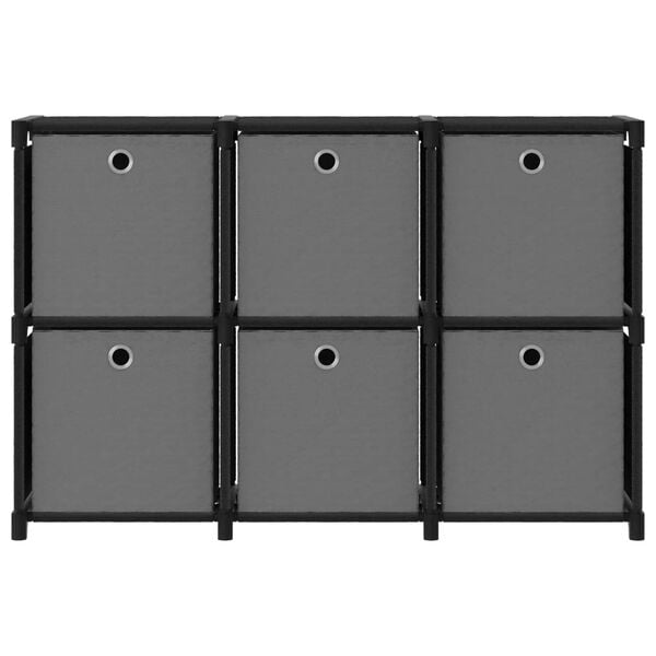 vidaXL Mobile con 6 Scatole a Cubo Nero 103x30x72,5 cm in Tessuto