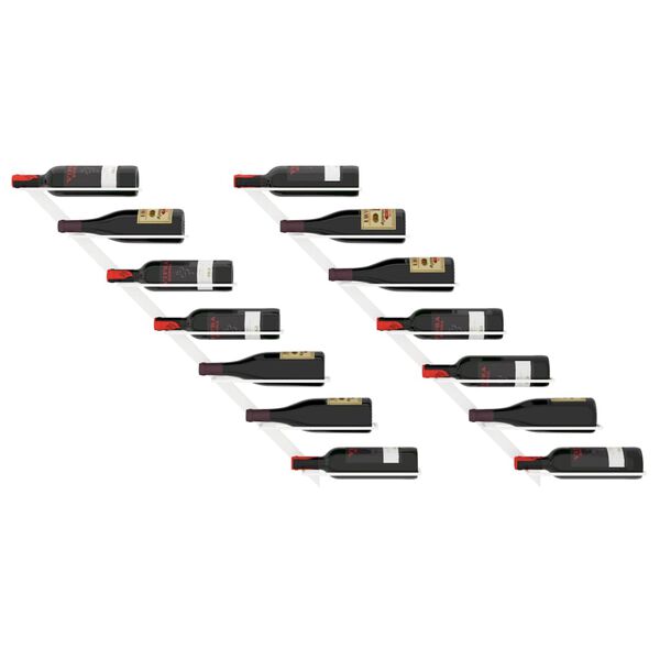 vidaXL Portavini da Parete per 7 Bottiglie 2 pz Metallo Bianco