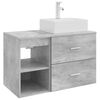 vidaXL Set di mobili per il bagno 2 pz Grigio Cemento