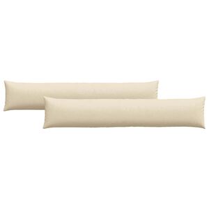 vidaXL Cuscini da Divano 2 pcs Crema 200 x 40 cm Tessuto