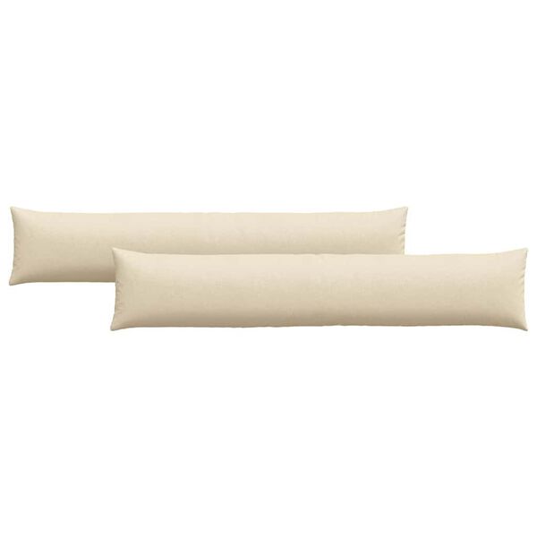 vidaXL Cuscini da Divano 2 pcs Crema 200 x 40 cm Tessuto