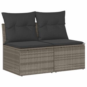 vidaXL Divano Giardino 2pz con Cuscini Grigio Chiaro Polyrattan Acacia