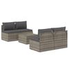 vidaXL Set Divani da Giardino 5 pz con Cuscini in Polyrattan Grigio