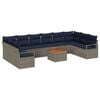 vidaXL Set Divano da Giardino 11 pz Grigio polyrattan