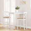 vidaXL Sgabelli da Bar con Cuscini 2 pz Bianco Legno Massello di Hevea