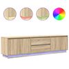 vidaXL Mobile Porta TV con Luci LED Rovere Sonoma 193,5x41x50 cm