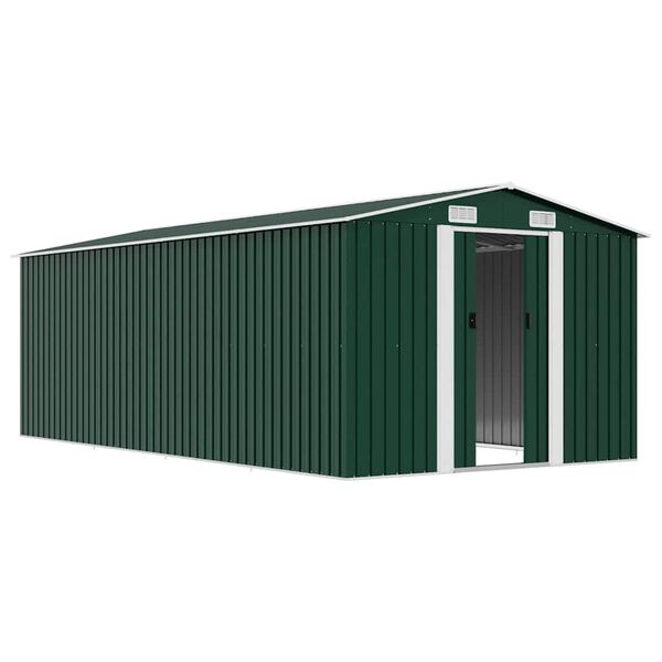 vidaXL Casetta da Giardino 257x489x181 cm in Metallo Verde