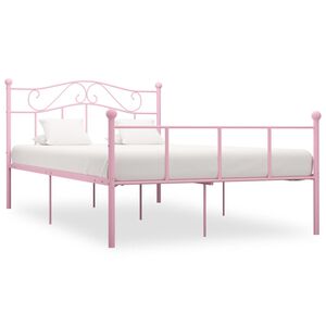 vidaXL Giroletto Rosa in Metallo 160x200 cm