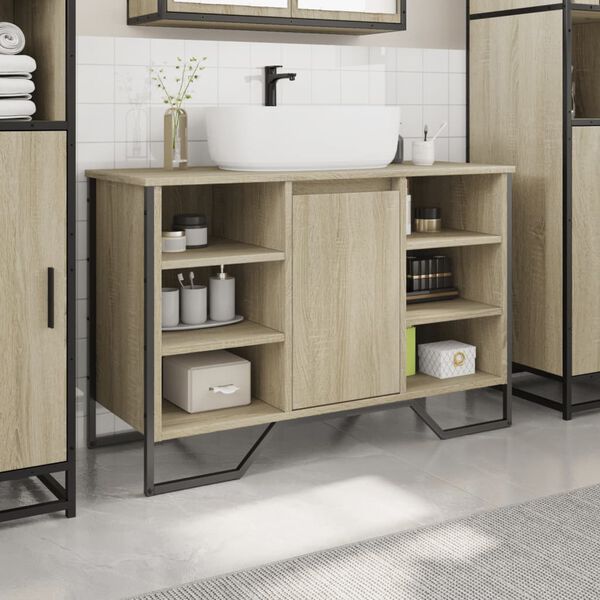 vidaXL Mobile Lavabo Bagno Rovere Sonoma 91x35x60 cm in Truciolato