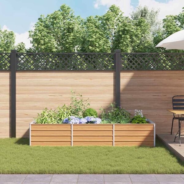 vidaXL Letto rialzato da giardino Marrone Chiaro 240 x 80 x 45 cm