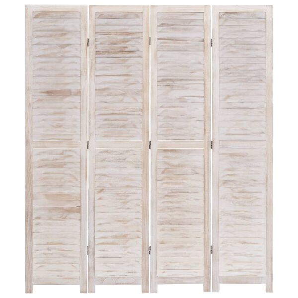 vidaXL Divisorio a 4 Pannelli Bianco 140x165 cm in Legno