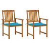 vidaXL Sedie da Giardino con Cuscini 2 pz in Massello di Acacia